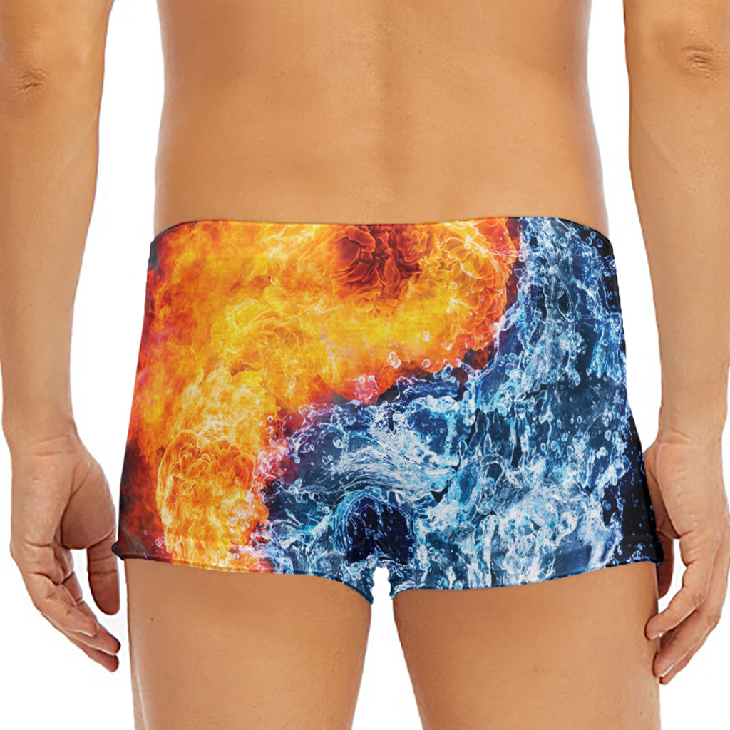 Fire And Water Yin Yang Print Men's Short Boxer Briefs