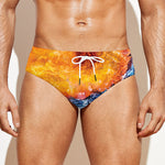 Fire And Water Yin Yang Print Men's Swim Briefs