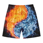 Fire And Water Yin Yang Print Men's Swim Trunks