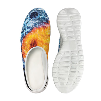 Fire And Water Yin Yang Print Mesh Casual Shoes