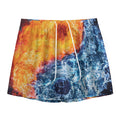 Fire And Water Yin Yang Print Mesh Shorts