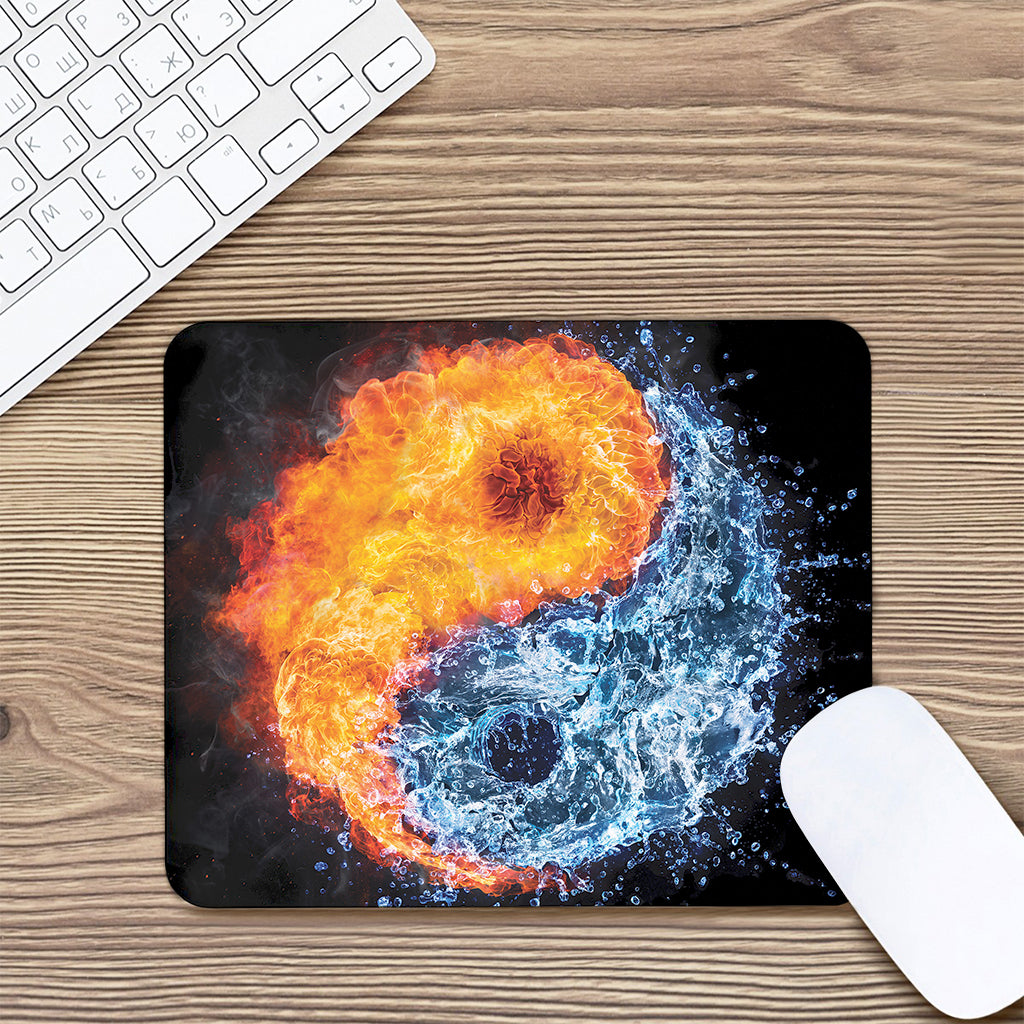 Fire And Water Yin Yang Print Mouse Pad
