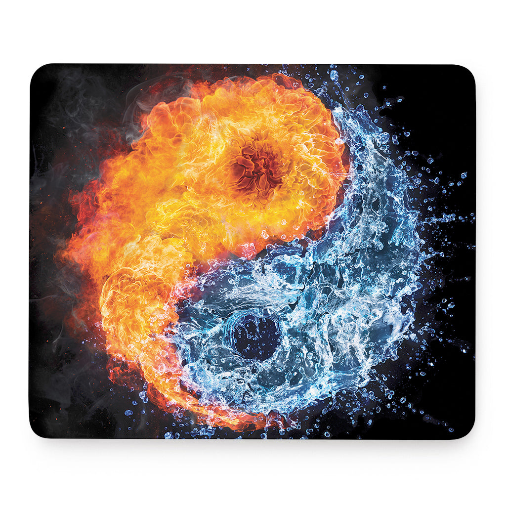 Fire And Water Yin Yang Print Mouse Pad