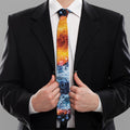 Fire And Water Yin Yang Print Necktie