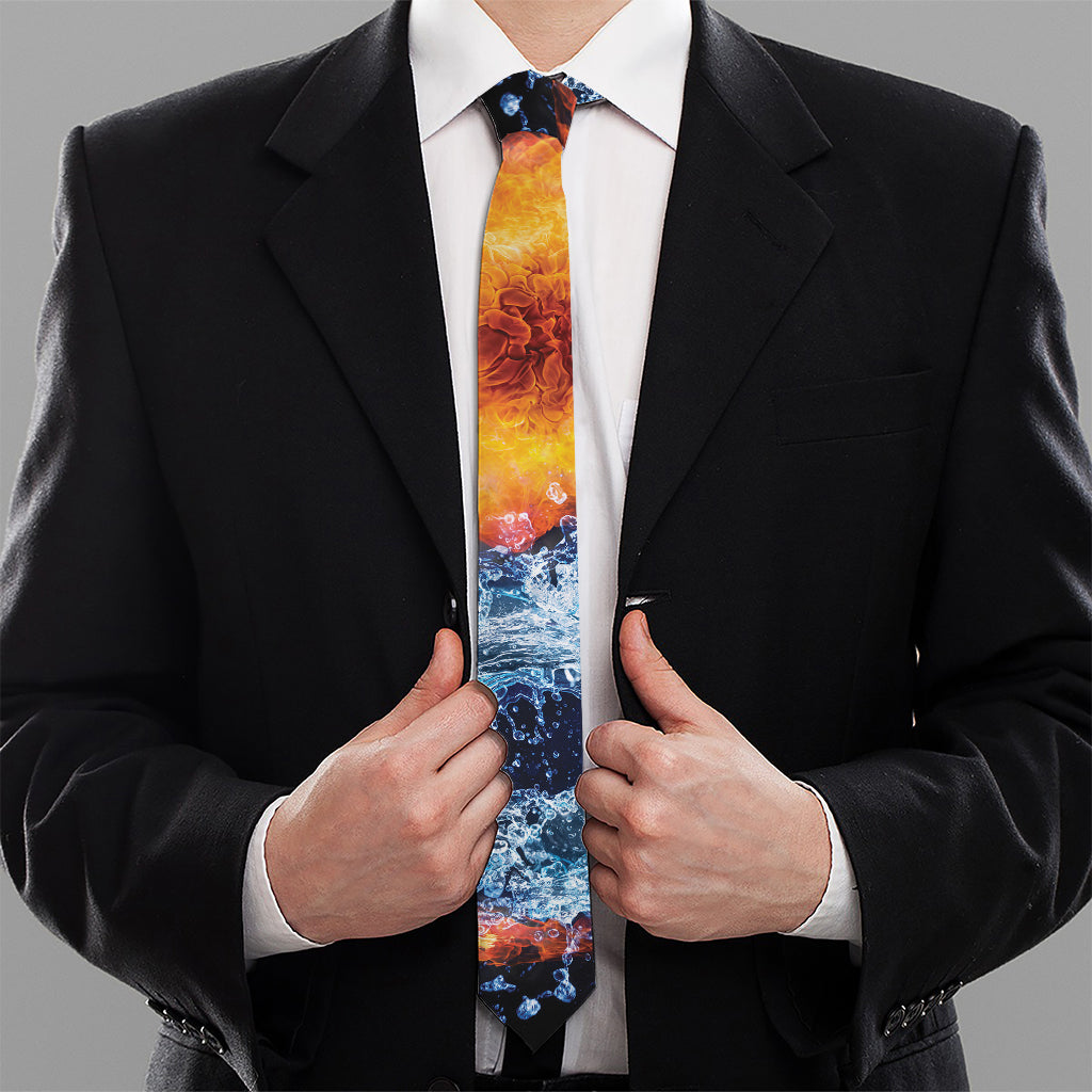 Fire And Water Yin Yang Print Necktie