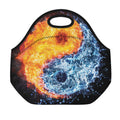 Fire And Water Yin Yang Print Neoprene Lunch Bag