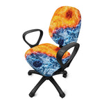 Fire And Water Yin Yang Print Office Chair Cover
