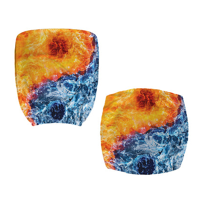 Fire And Water Yin Yang Print Office Chair Cover