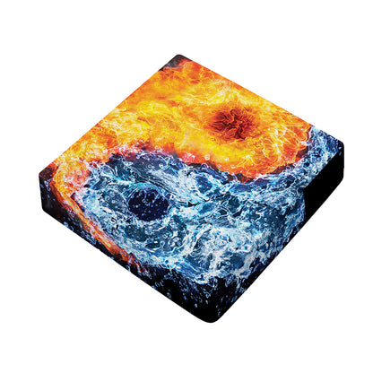 Fire And Water Yin Yang Print Outdoor Seat Cushion Cover