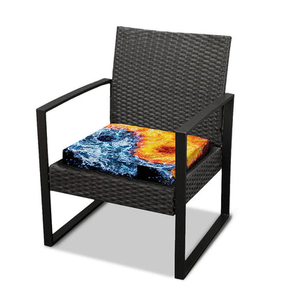 Fire And Water Yin Yang Print Outdoor Seat Cushion Cover