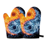 Fire And Water Yin Yang Print Oven Mitts