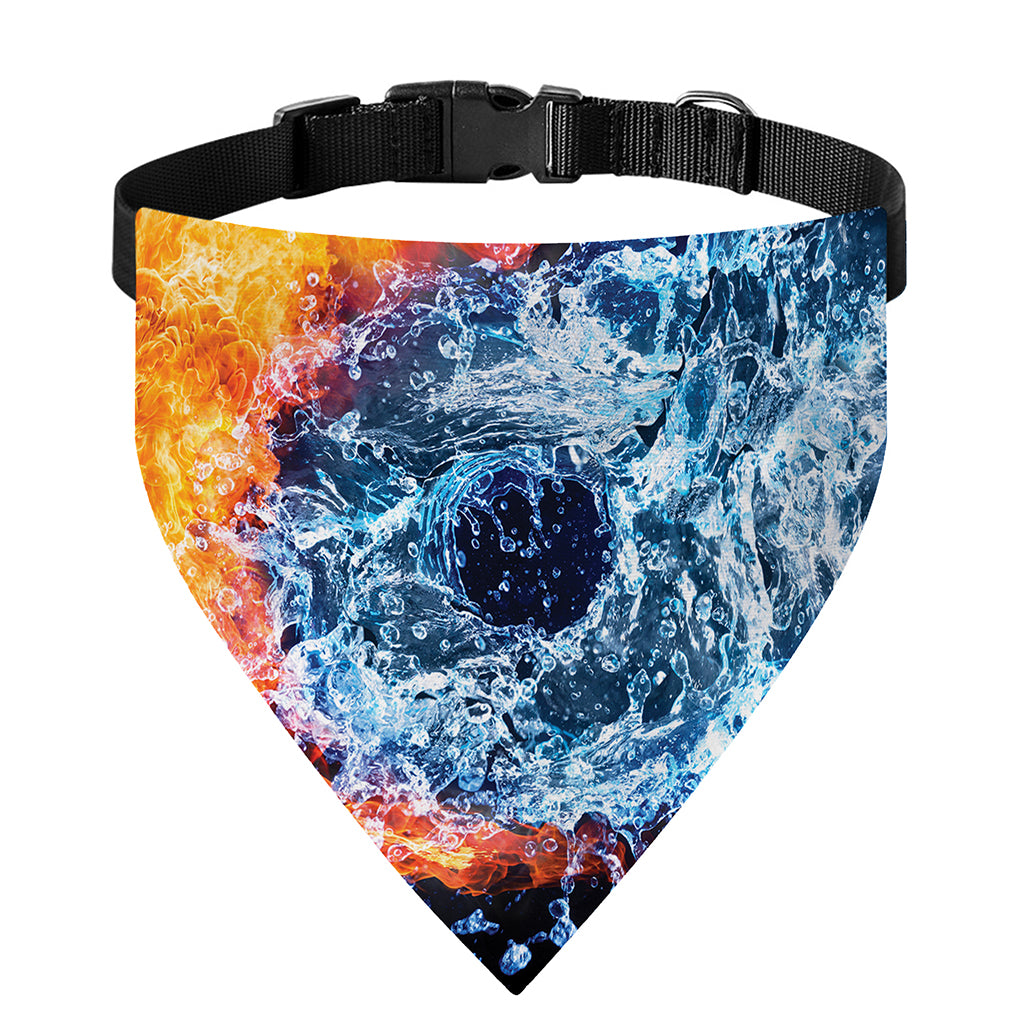 Fire And Water Yin Yang Print Over The Collar Dog Bandana
