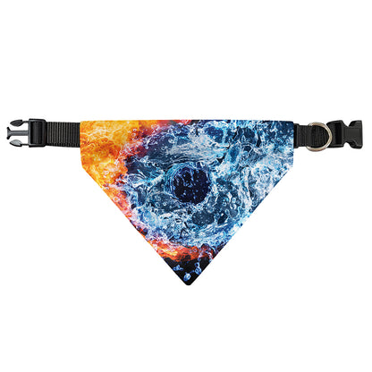 Fire And Water Yin Yang Print Over The Collar Dog Bandana