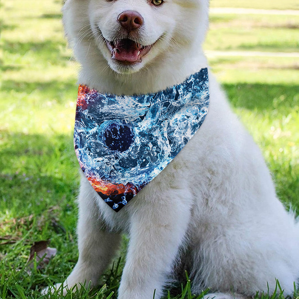 Fire And Water Yin Yang Print Over The Collar Dog Bandana