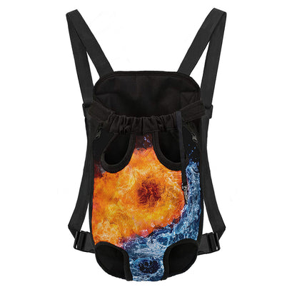 Fire And Water Yin Yang Print Pet Carrier Backpack