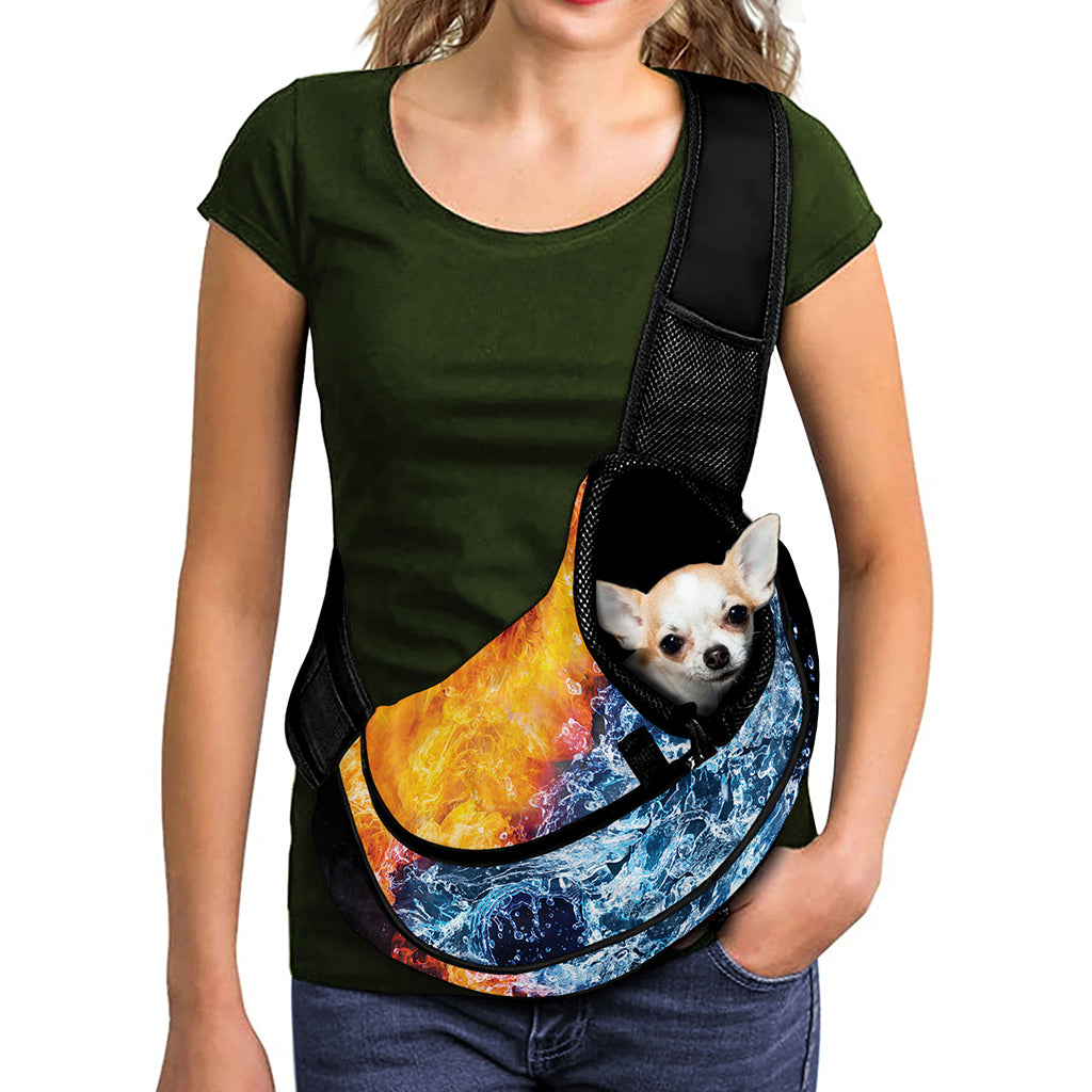 Fire And Water Yin Yang Print Pet Sling Carrier