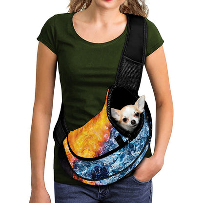 Fire And Water Yin Yang Print Pet Sling Carrier