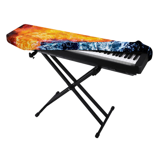 Fire And Water Yin Yang Print Piano Keyboard Cover