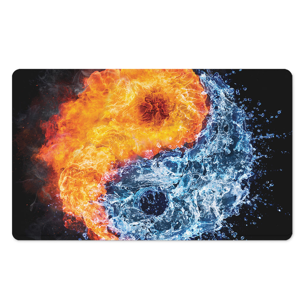 Fire And Water Yin Yang Print Polyester Doormat