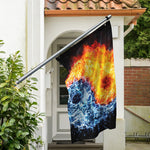 Fire And Water Yin Yang Print Polyester Flag