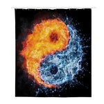 Fire And Water Yin Yang Print Polyester Shower Curtain