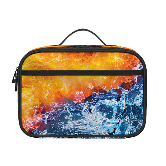 Fire And Water Yin Yang Print Portable Lunch Bag