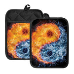 Fire And Water Yin Yang Print Pot Holders With Pocket