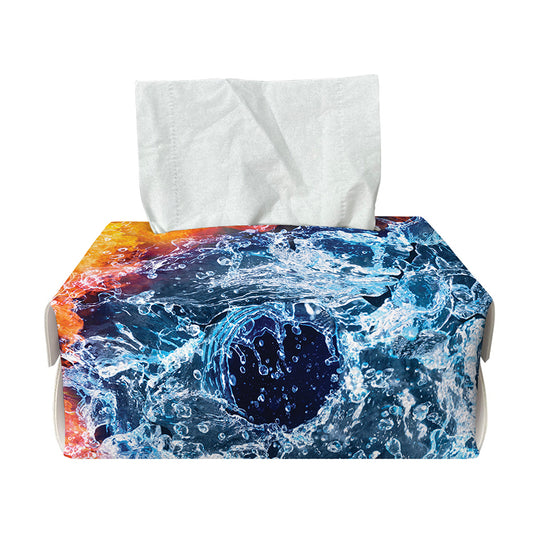 Fire And Water Yin Yang Print Rectangle Tissue Box Cover