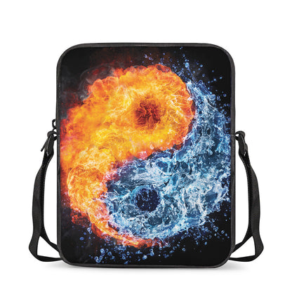 Fire And Water Yin Yang Print Rectangular Crossbody Bag