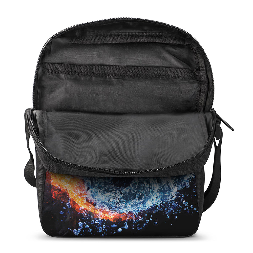 Fire And Water Yin Yang Print Rectangular Crossbody Bag