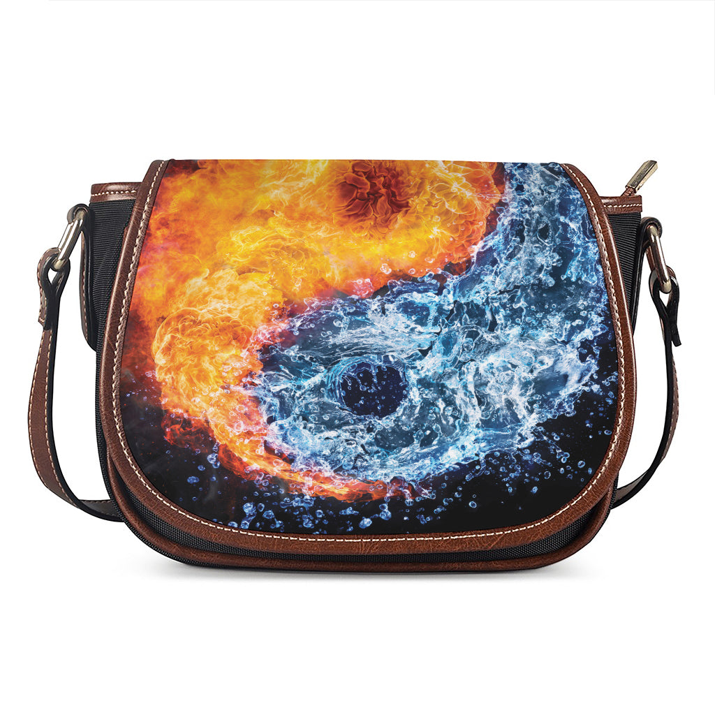 Fire And Water Yin Yang Print Saddle Bag