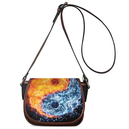 Fire And Water Yin Yang Print Saddle Bag