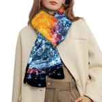 Fire And Water Yin Yang Print Scarf