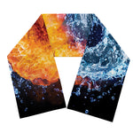 Fire And Water Yin Yang Print Scarf