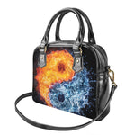 Fire And Water Yin Yang Print Shoulder Handbag