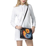 Fire And Water Yin Yang Print Shoulder Handbag