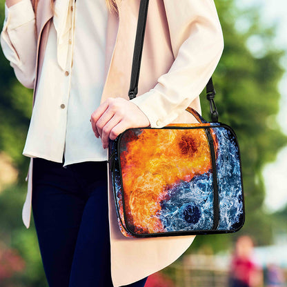 Fire And Water Yin Yang Print Shoulder Strap Bible Bag