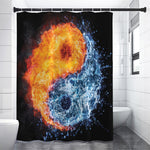 Fire And Water Yin Yang Print Shower Curtain
