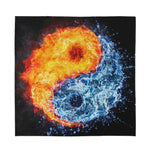 Fire And Water Yin Yang Print Silk Bandana