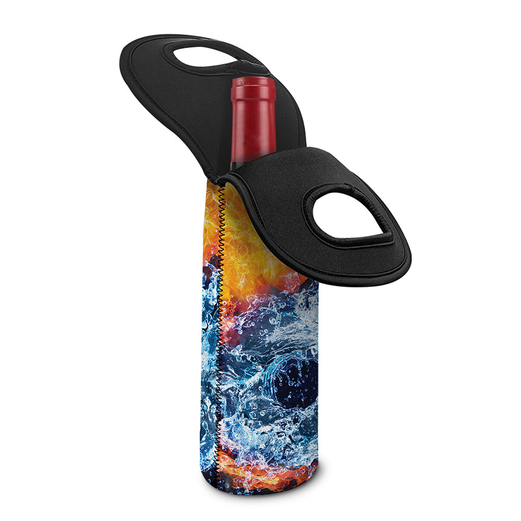 Fire And Water Yin Yang Print Single Neoprene Wine Tote