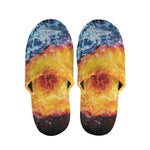 Fire And Water Yin Yang Print Slippers