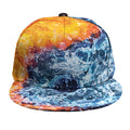 Fire And Water Yin Yang Print Snapback Cap