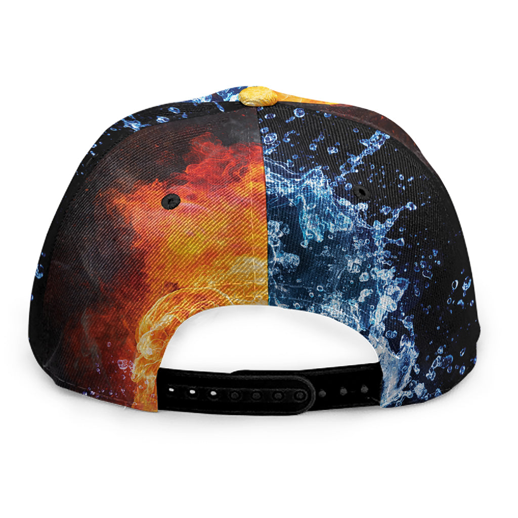 Fire And Water Yin Yang Print Snapback Cap