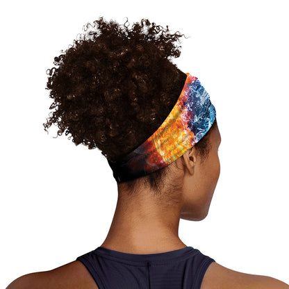 Fire And Water Yin Yang Print Sports Headband