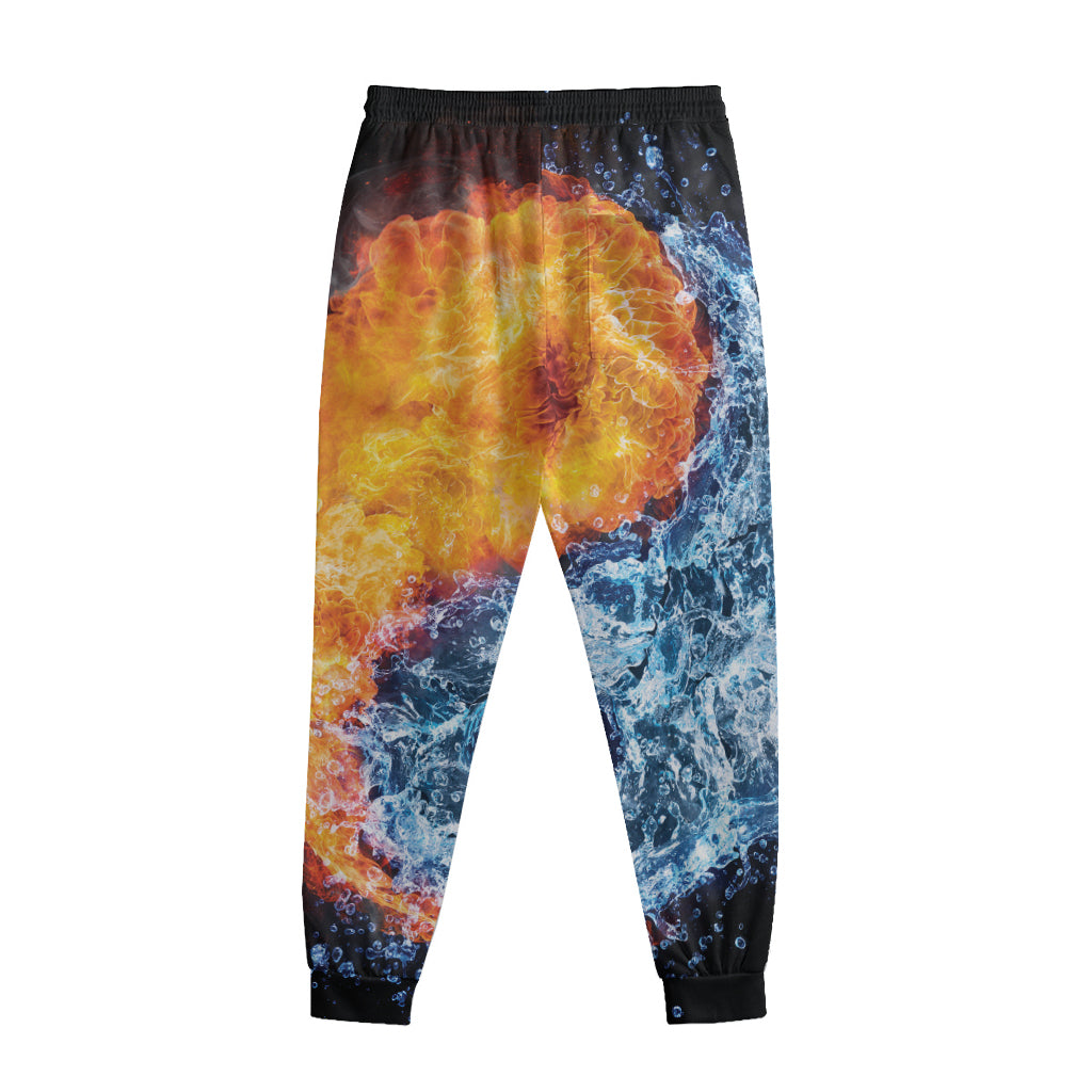 Fire And Water Yin Yang Print Sweatpants