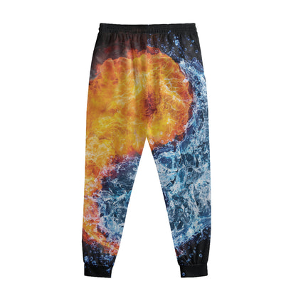 Fire And Water Yin Yang Print Sweatpants