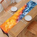 Fire And Water Yin Yang Print Table Runner