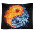 Fire And Water Yin Yang Print Tapestry
