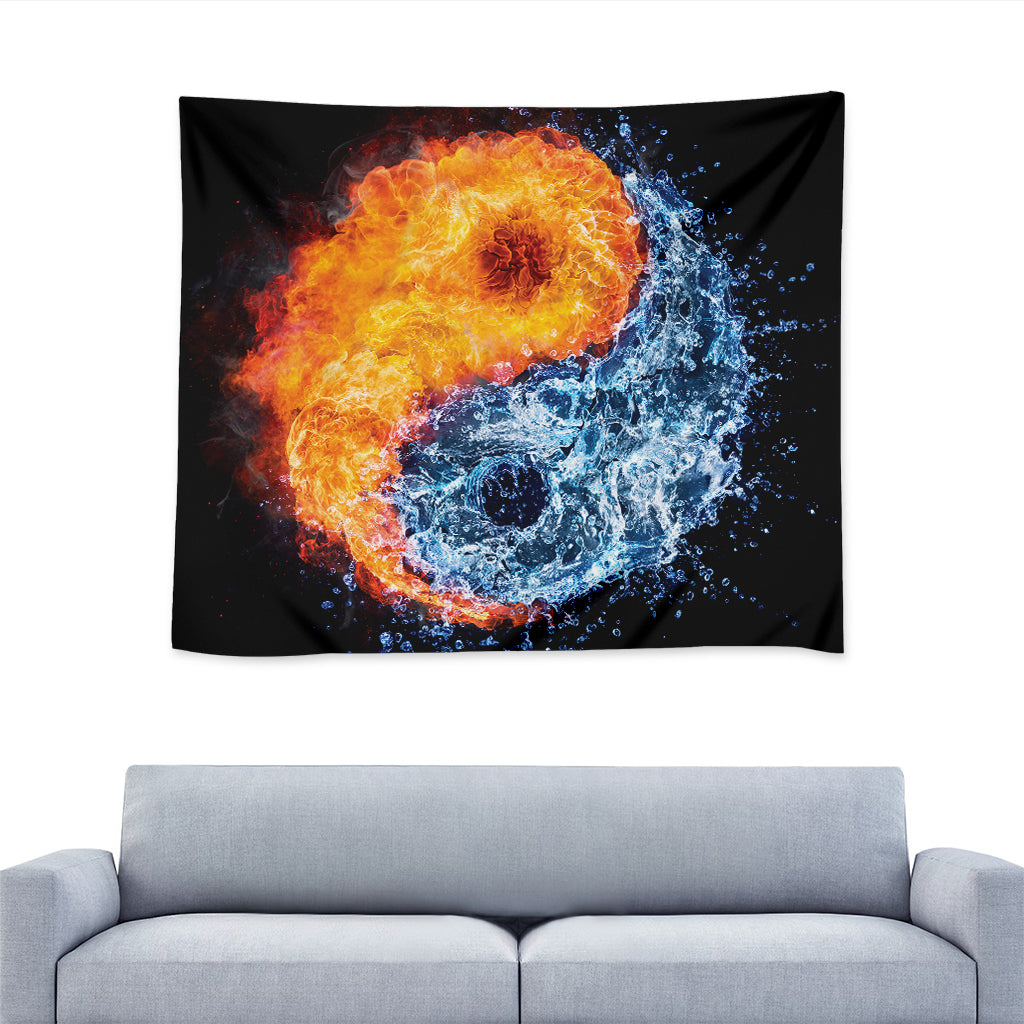 Fire And Water Yin Yang Print Tapestry