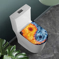 Fire And Water Yin Yang Print Toilet Lid Cover